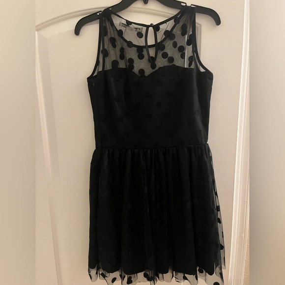 Polka dot sheer little black dress - Picture 2 of 3